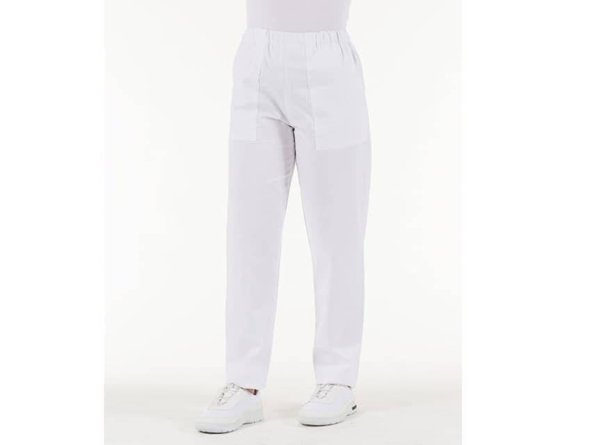 Pantaloni - Alb Bumbac - Large - imagine produs
