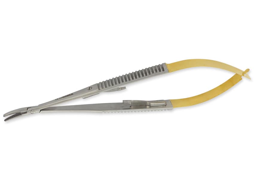 Castroviejo portac curbat - 21 cm - rough tip - produs medical pentru oferta ZESCORP