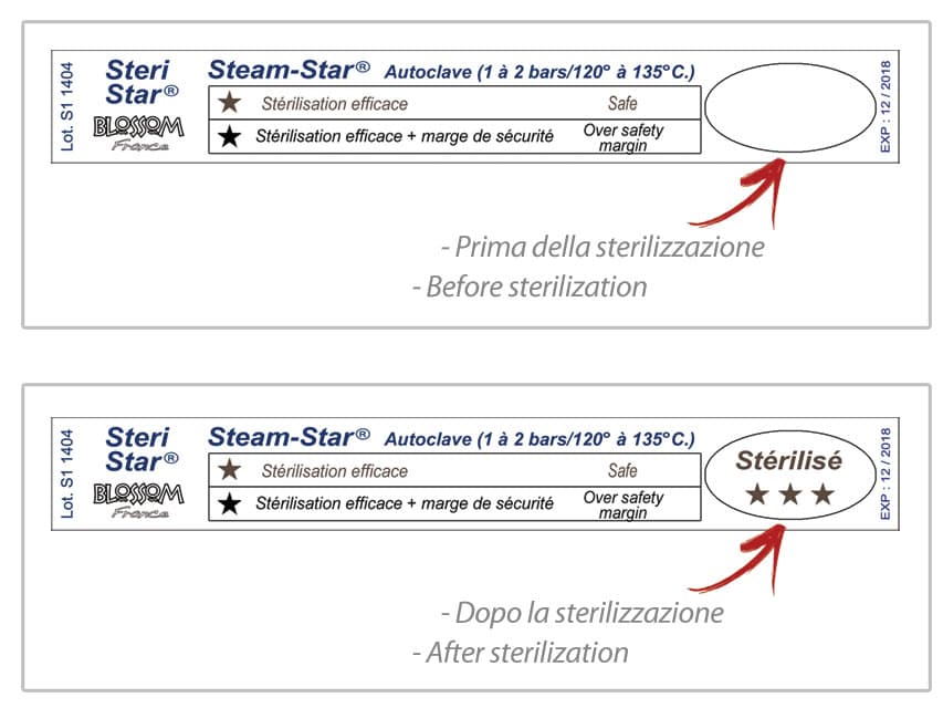 "steam star" indicator - autoclave - cutie cu 1,000 - produs medical pentru oferta ZESCORP
