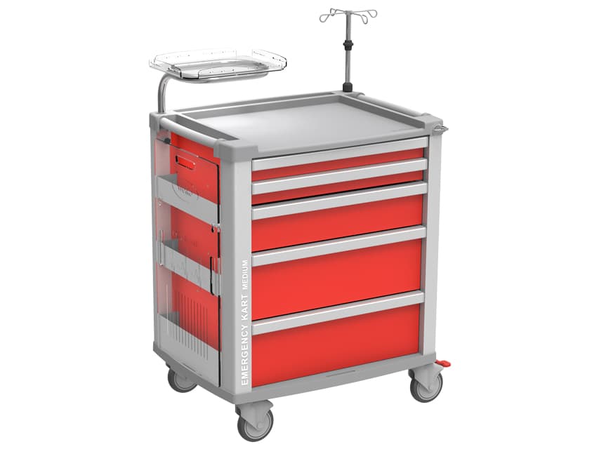Urgenta mediu kart - 5 drawers - rosu - produs medical pentru oferta ZESCORP
