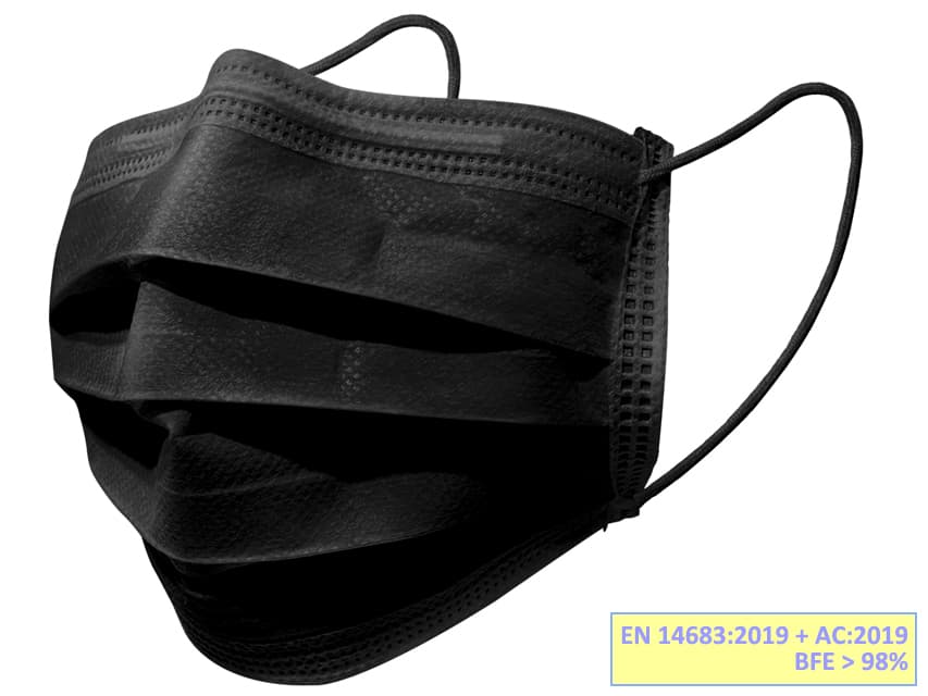 Masti chirurgicale in 3 straturi - colorate negru cutie cu 50 - produs medical pentru oferta ZESCORP