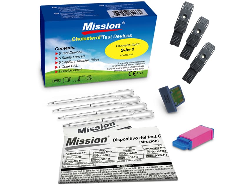 3 in 1 lipid panel tests + capil. tubes 35 ul + lancete* cutie cu 5 - produs medical pentru oferta ZESCORP