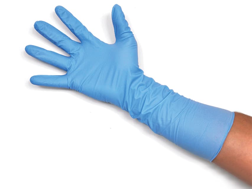 Nitrile manusi - extra long - mare - albastru - produs medical pentru oferta ZESCORP