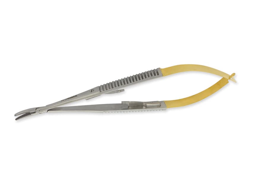 Castroviejo portac curbat - 14 cm - rough tip - produs medical pentru oferta ZESCORP