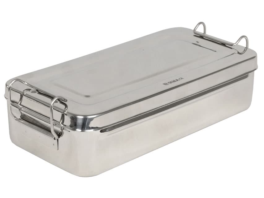 Otel inoxidabil cutie 25X12.5XH 4.5 cm - produs medical pentru oferta ZESCORP