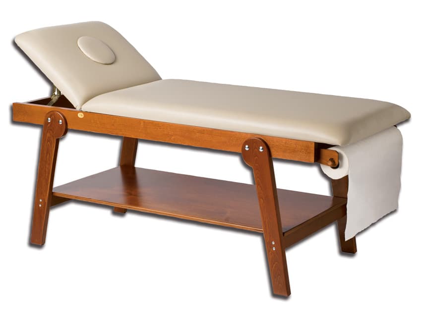 Firenze wooden canapea medicala - cu face hole - cherry wood - produs medical pentru oferta ZESCORP