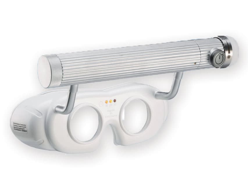 LED baterie nystagmus spectacles - alb - produs medical pentru oferta ZESCORP