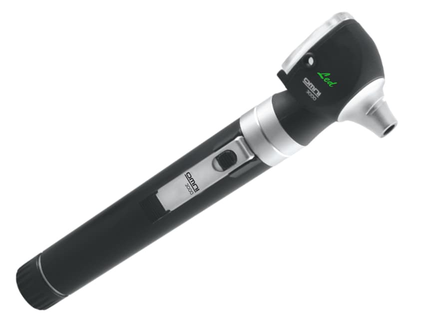 Otoscop cu reincarcabil maner si baterie - blackp g y LED pouch - produs medical pentru oferta ZESCORP