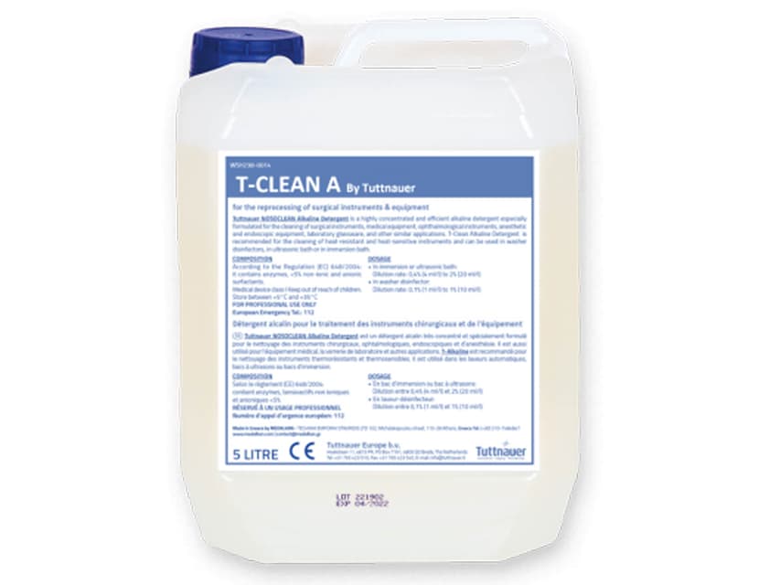 T-clean a tuttnauer alkaline detergent - 5 litres - produs medical pentru oferta ZESCORP