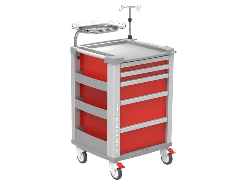 Urgenta compact kart - 5 drawers - rosu - produs medical pentru oferta ZESCORP