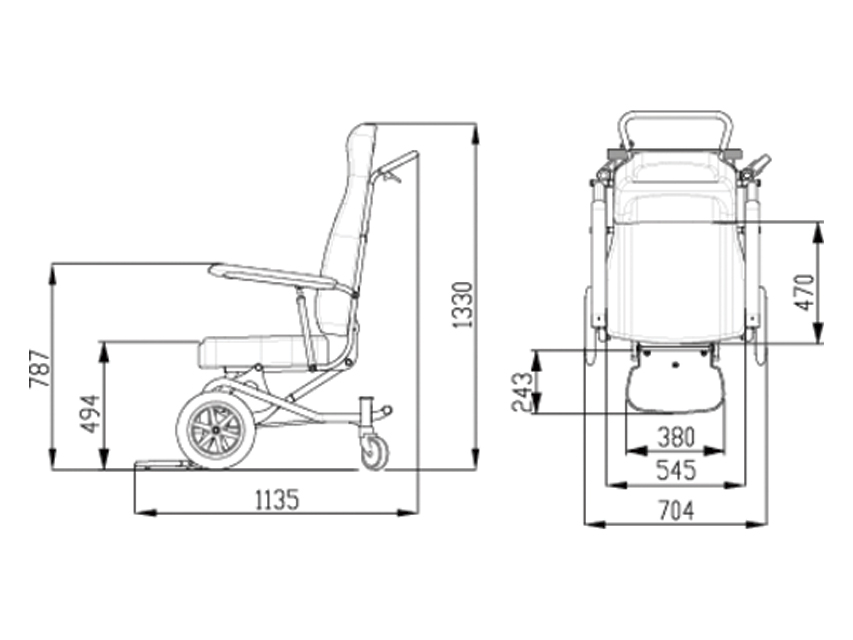 Ischia Pacient Transfer Scaun - Albastru - imagine produs - imagine 6