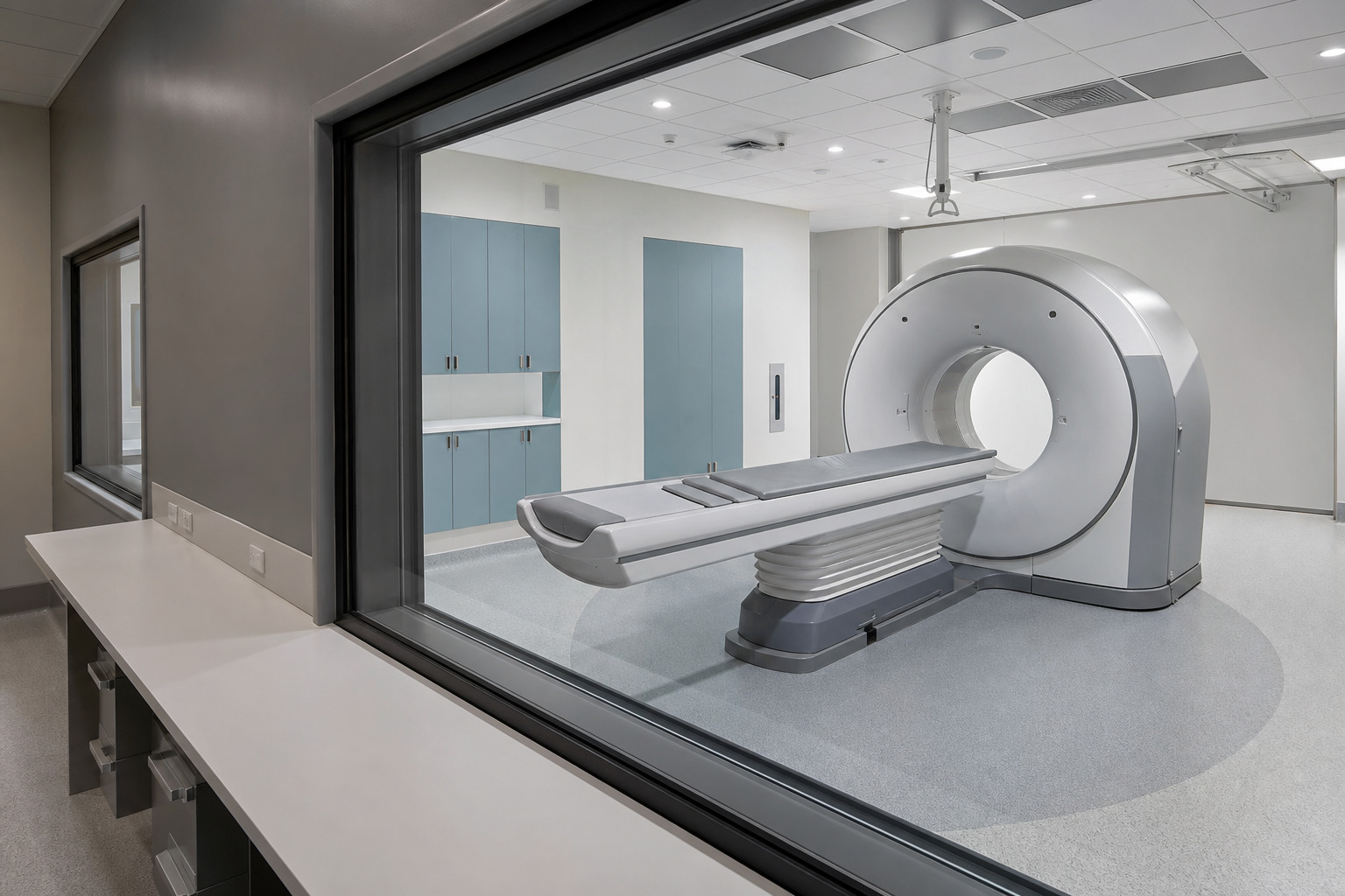 Camera de imagistica medicala cu echipament instalat si pardoseala tehnica