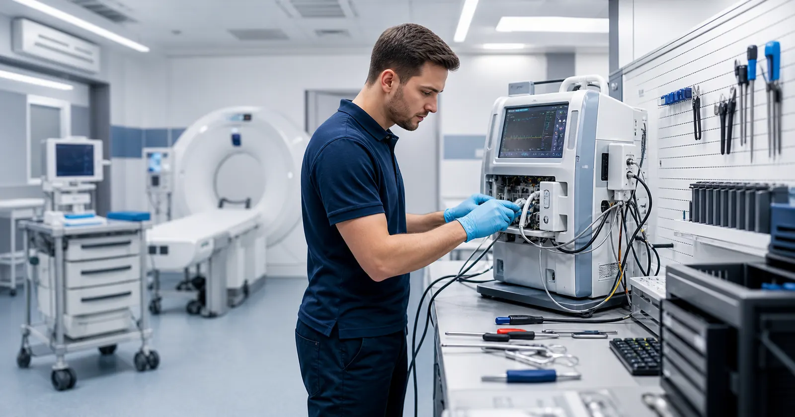Service tehnic pentru aparatura medicala intr-un spatiu biomedical organizat